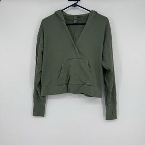 Sweaty Betty‎ Army Green Activewear Essentials Pullover Hoodie Cropped Gym S 4-6
